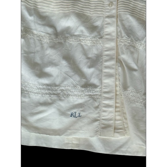 Ralph Lauren LRL  Skirt 14 A Line Off White Cotton Pintuck Cottagecore Prairie - Picture 6 of 11